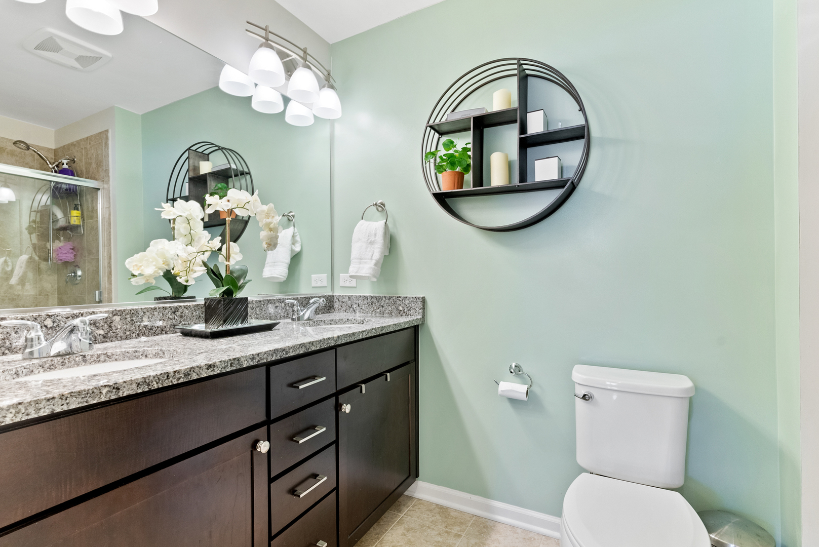 303 South NW Highway, Unit 2 Park Ridge, IL 60068 - Photo 18 of 30 a bathroom with a toilet sink and mirror