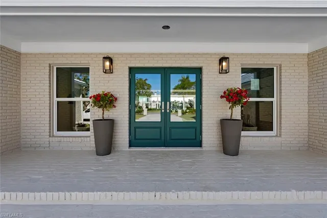 a view of a room with a window