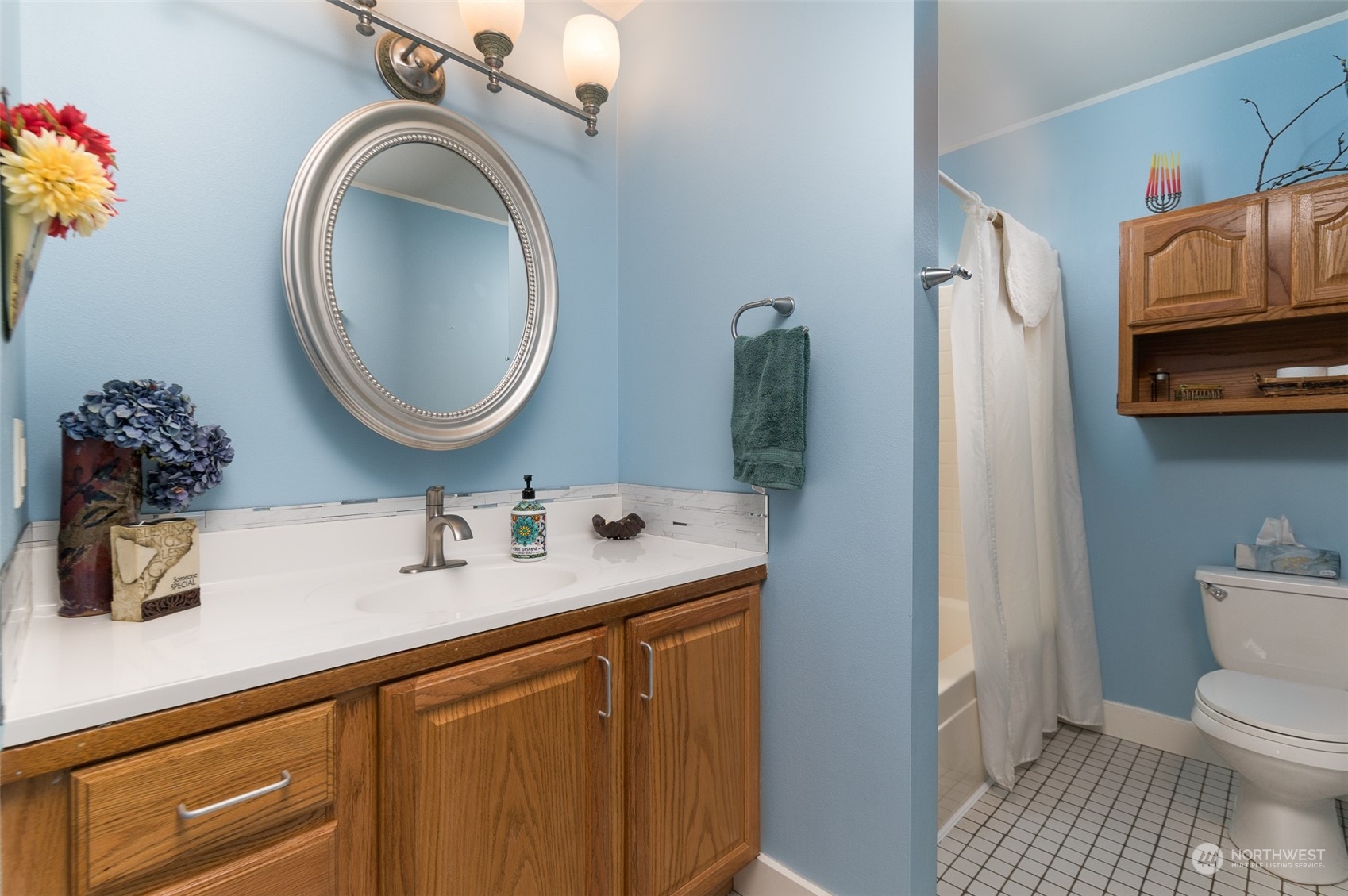 8170 North Telegraph Road Everson, WA 98247 - Photo 26 of 40 a bathroom with a toilet a sink and a mirror