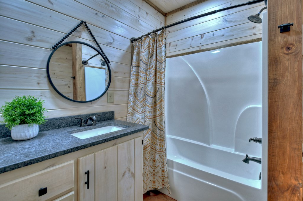 135 Windy Valley Lane Blue Ridge, GA 30513 - Photo 54 of 63 a bathroom with a sink mirror and vanity