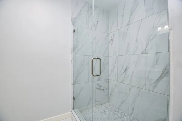 a bathroom with a shower