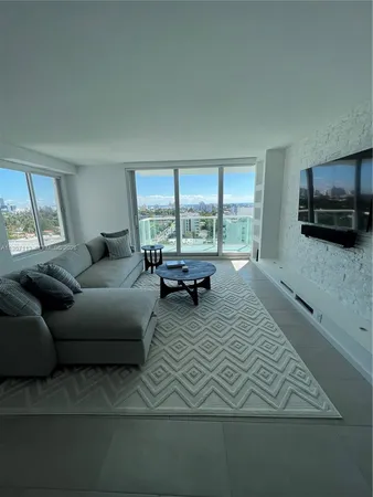 a living room with furniture window and a flat screen tv