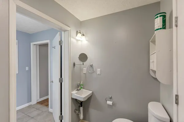 a bathroom with a sink and toilet