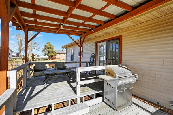 a view of porch with seating space