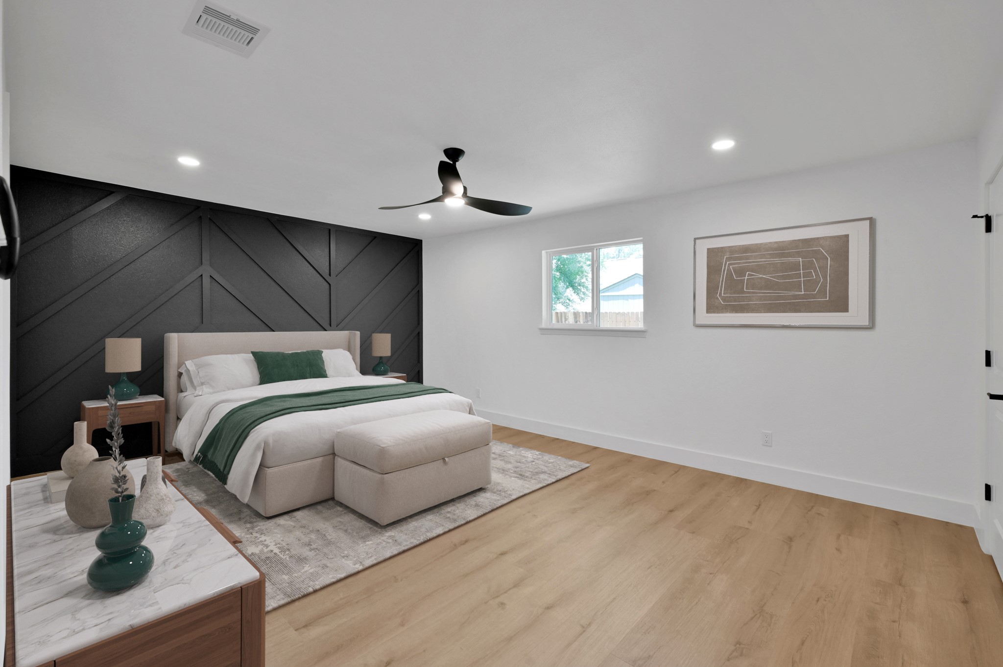 5015 Monteith Drive Spring, TX 77373 - Photo 35 of 44 a bedroom with a bed and wooden floor