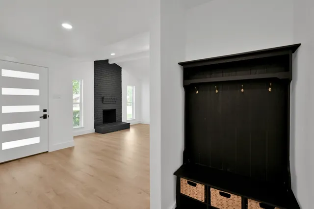 wooden floor in an empty room and a gallery