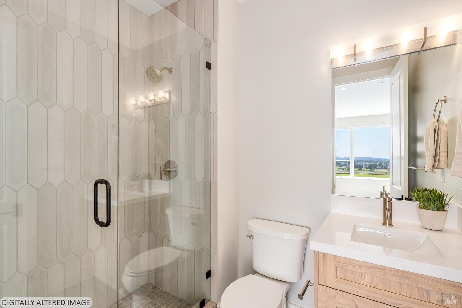 120 Angela Drive Santa Rosa, CA 95403 - Photo 58 of 97 Bathroom with Tiled Walk in Shower to ADU