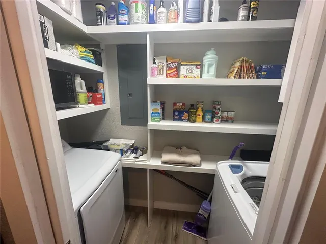 a room with storage and utility