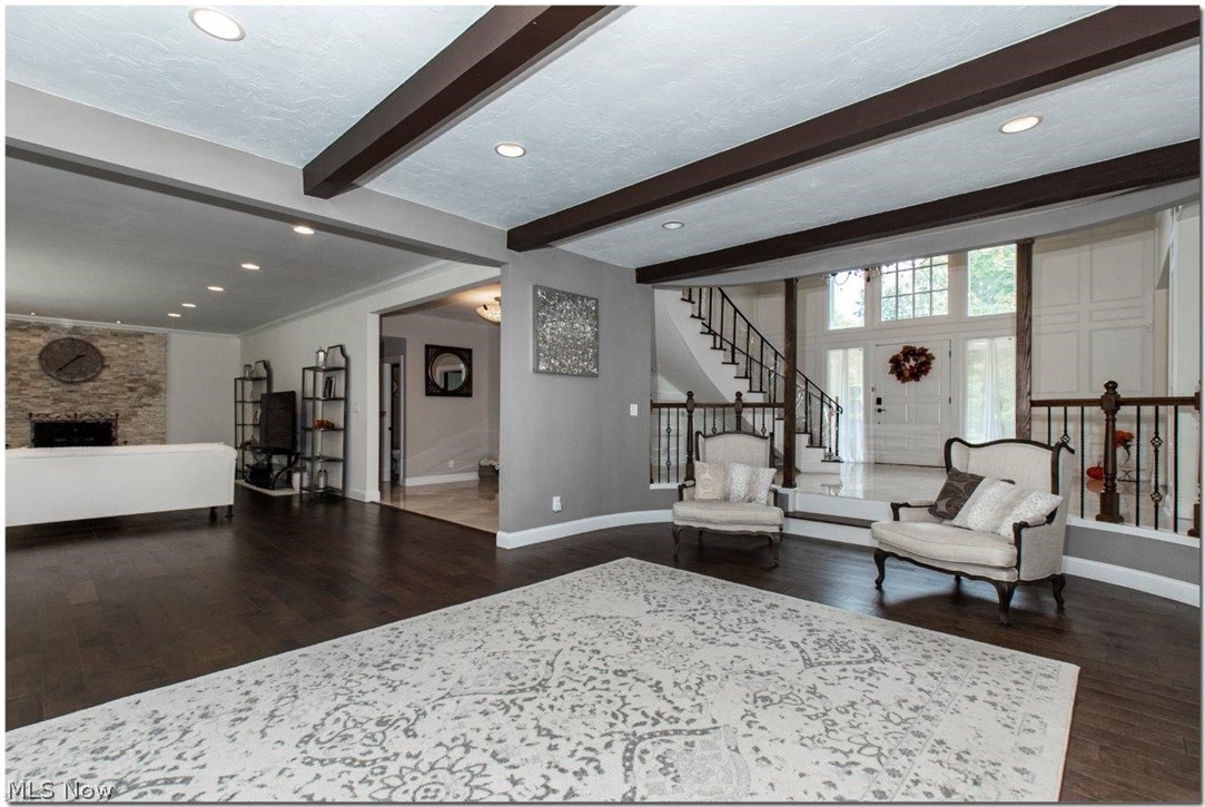 3200 Lander Road Pepper Pike, OH 44124 - Photo 6 of 35 Spacious living room with beamed ceiling