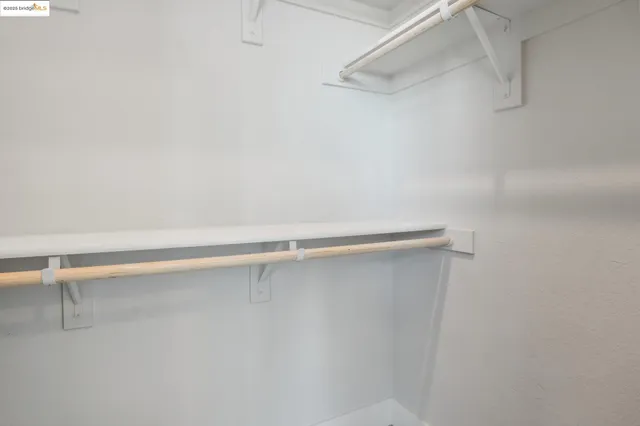 a close up view of a closet