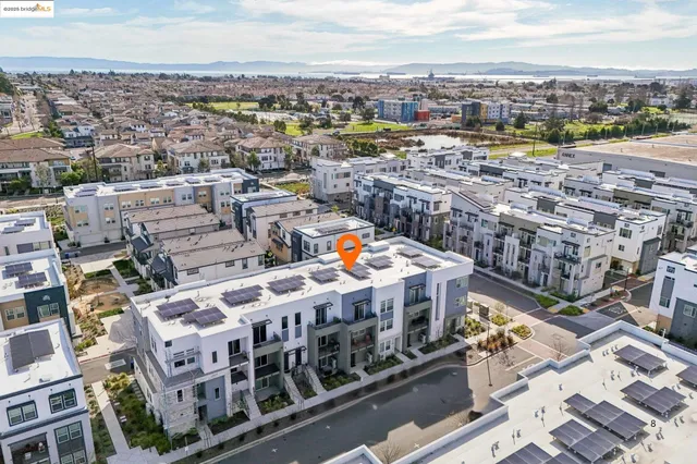 a view of a lake with a city view