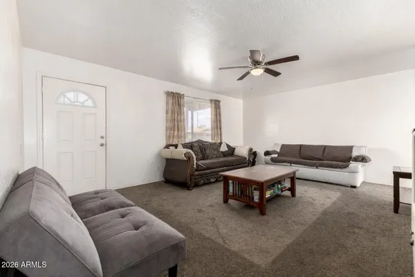 a living room with furniture