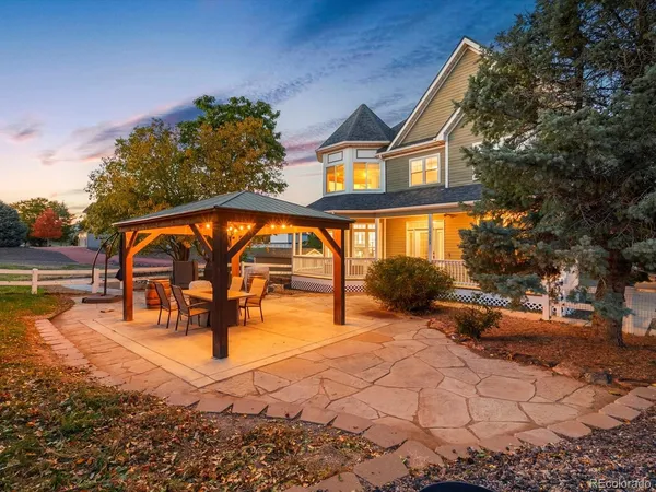 a view of outdoor space with seating