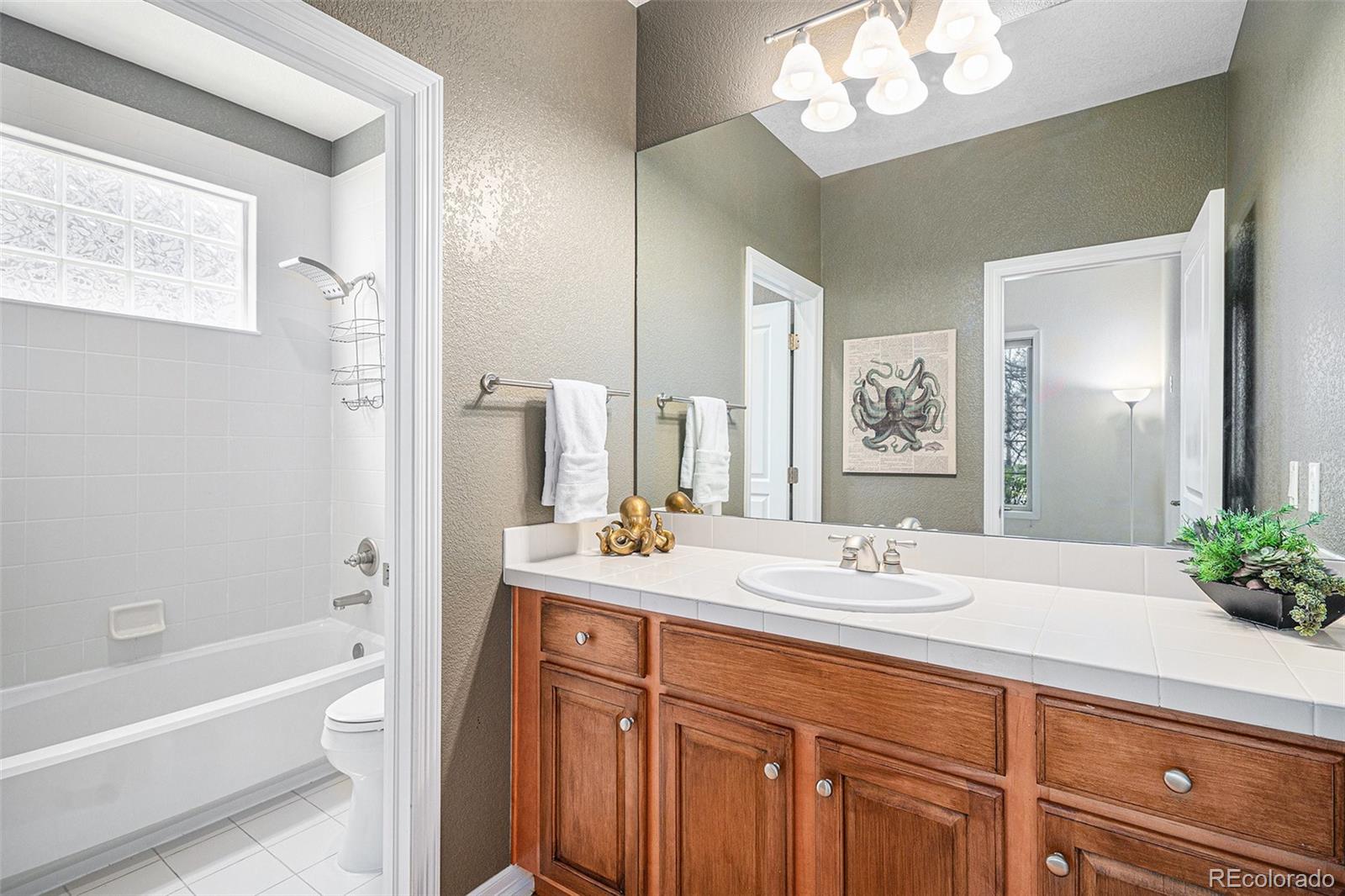 529 Uinta Way Denver, CO 80230 - Photo 16 of 37 a bathroom with a sink a tub and a mirror