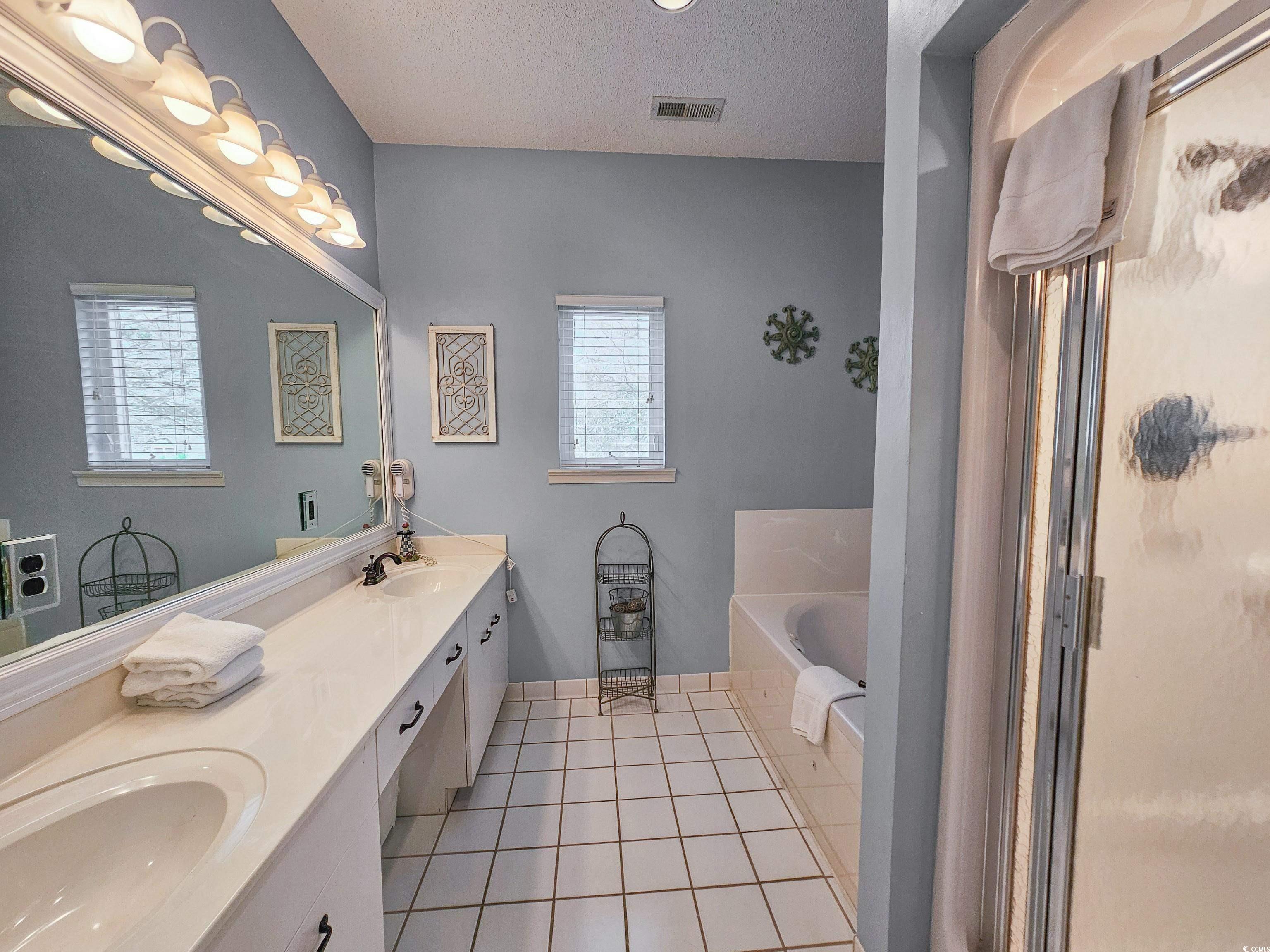 800 Castleford Circle, Unit 1E Myrtle Beach, SC 29572 - Photo 24 of 40 Bathroom featuring tile patterned flooring, a sink, plenty of natural light, and visible vents