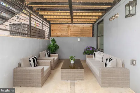 a living room with furniture