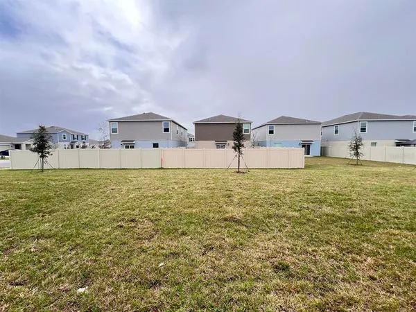a house view with a backyard space