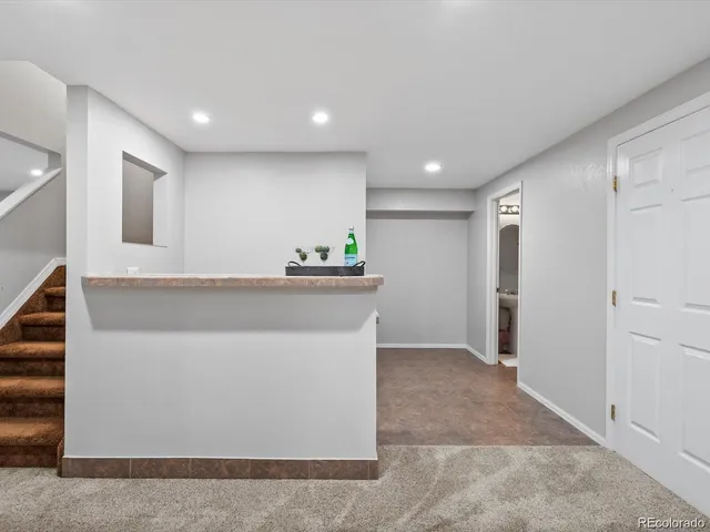 an empty room with closet