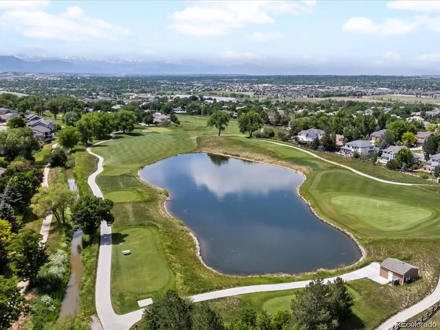 a view of a city with lush green forest