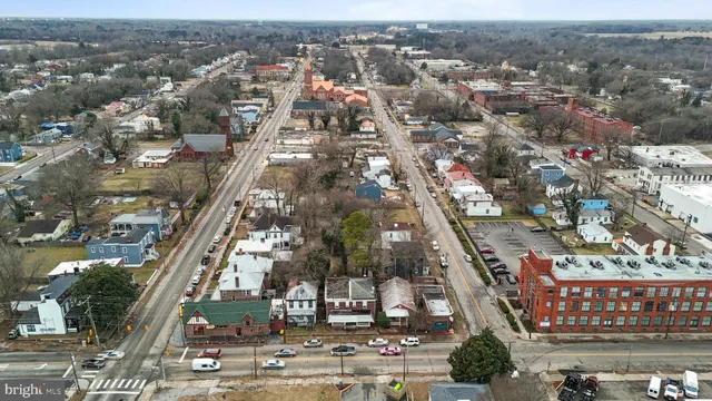 an aerial view of a city