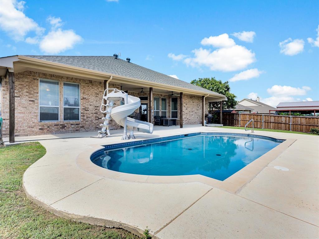 205 King George Road Ponder, TX 76259 - Photo 29 of 32 a view of outdoor space yard swimming pool and porch