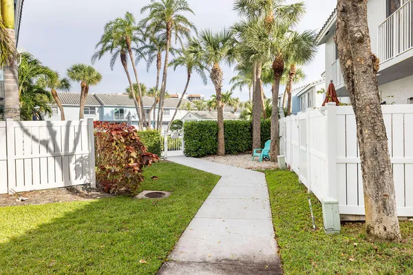 an outdoor view with patio