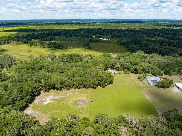 a view of a lake with a city