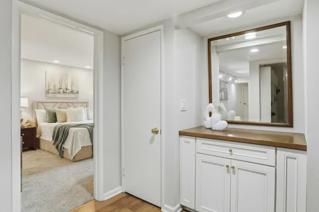 a view of a golf course with a garden