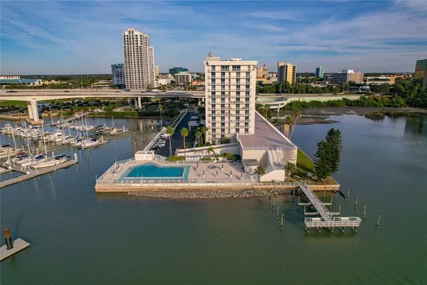 a view of a lake with a boat