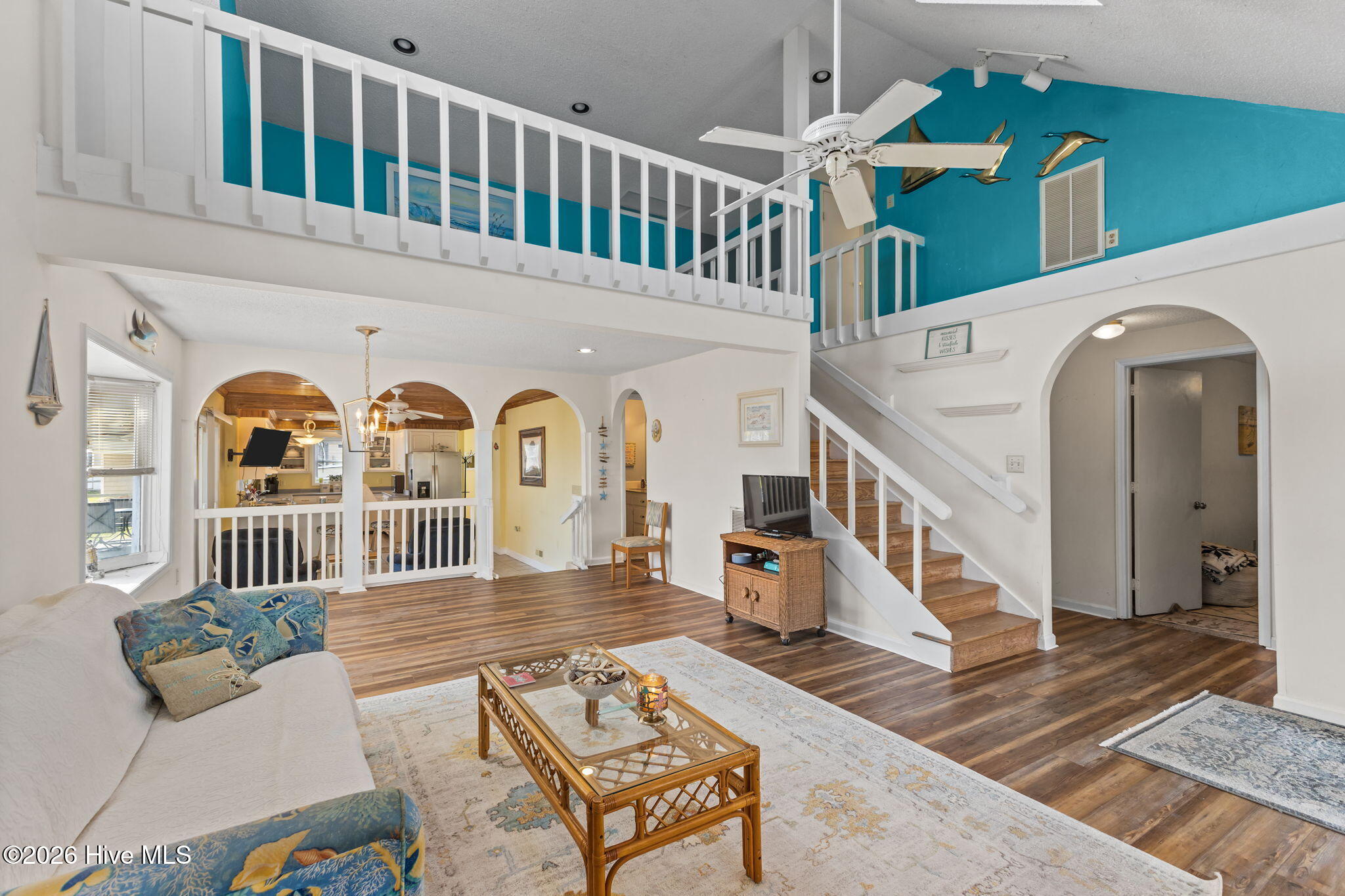 319 Old Causeway Road Atlantic Beach, NC 28512 - Photo 9 of 45 Living Room with view of loft