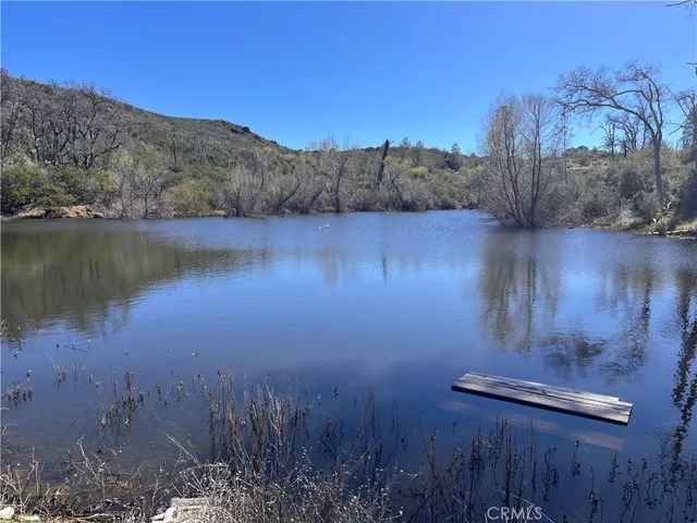 a view of a lake with a mountain in the background