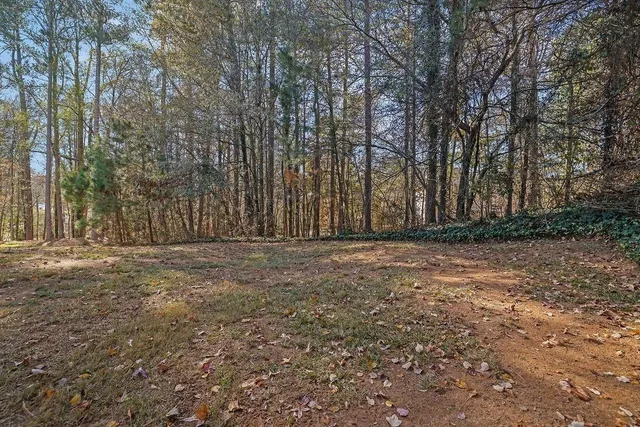 a view of outdoor space with deck and trees