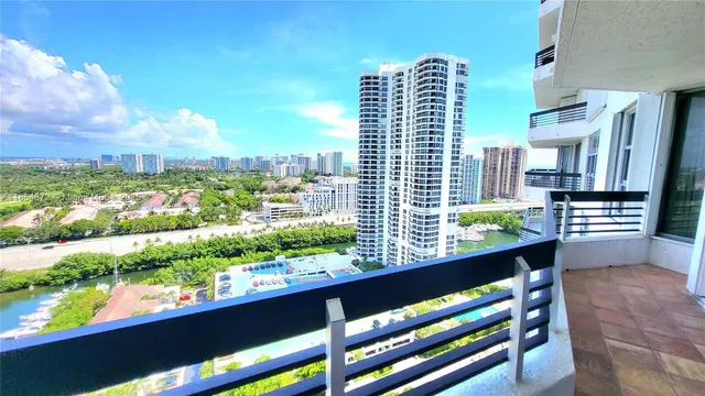 a view of a city from a balcony