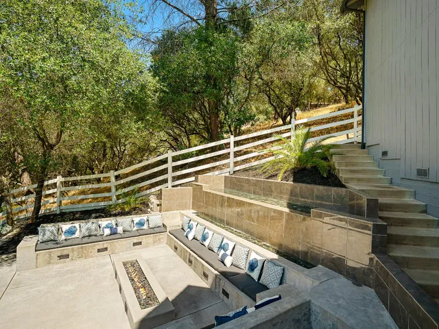 a view of a yard with plants