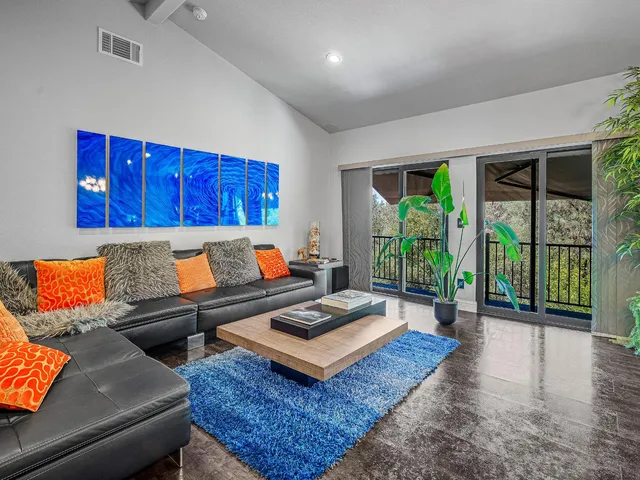 a living room with furniture