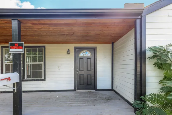 a front view of a house with entryway