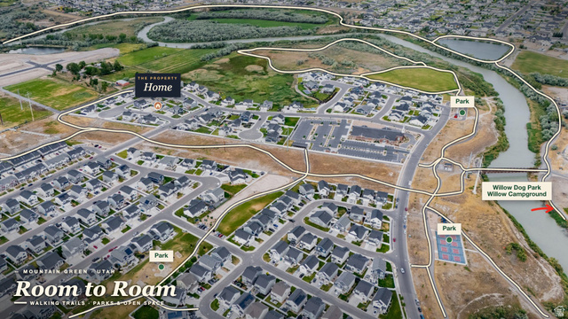 870 North Ada Loop Lehi, UT 84048 - Photo 50 of 51 Aerial map showcasing a residential community with numerous homes and surrounding natural elements