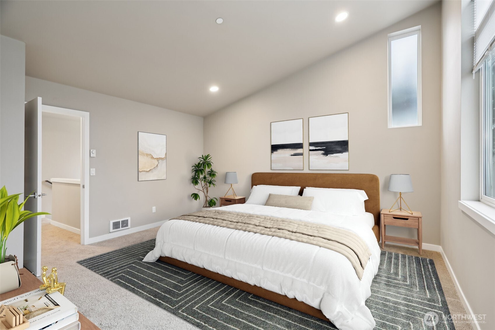 13724 Ash Way, Unit F3 Everett, WA 98204 - Photo 21 of 28 a bedroom with a bed and a window