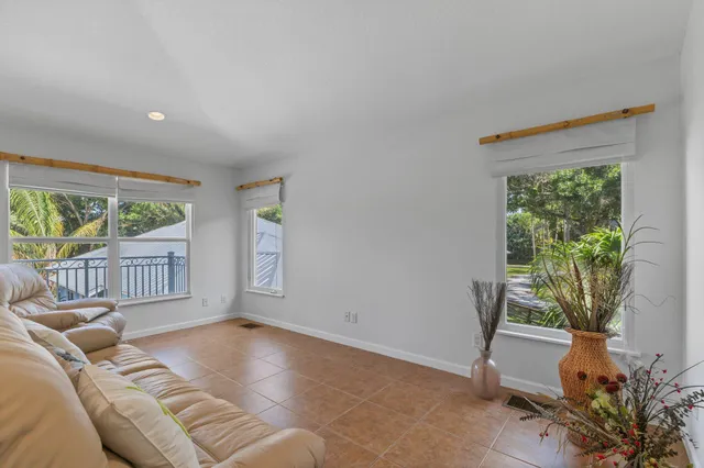 a view of a garden with a tree