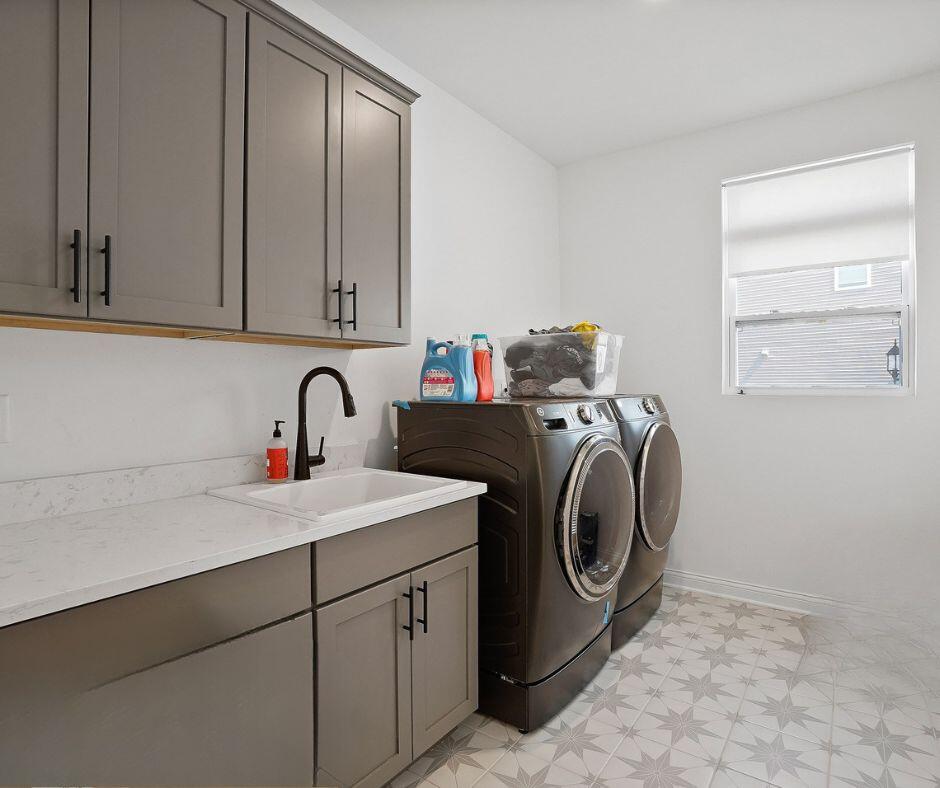 8772 Potomac Way Lowell, IN 46356 - Photo 15 of 30 a utility room with sink dryer and washer