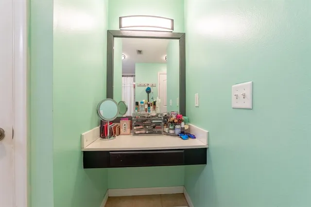 a view of yard with large trees