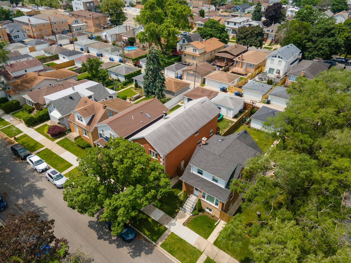 3638 North Odell Avenue Chicago, IL 60634 - Photo 44 of 46 an aerial view of residential houses with outdoor space
