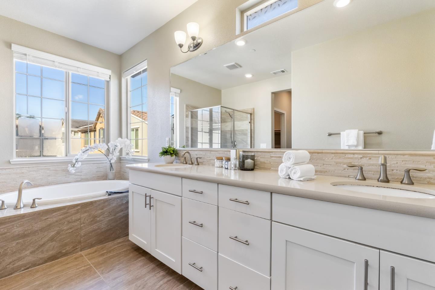 261 Crestview Circle Daly City, CA 94015 - Photo 28 of 45 a bathroom with a double vanity sink mirror and double