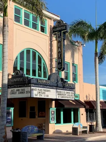 a view of a building with a large windows