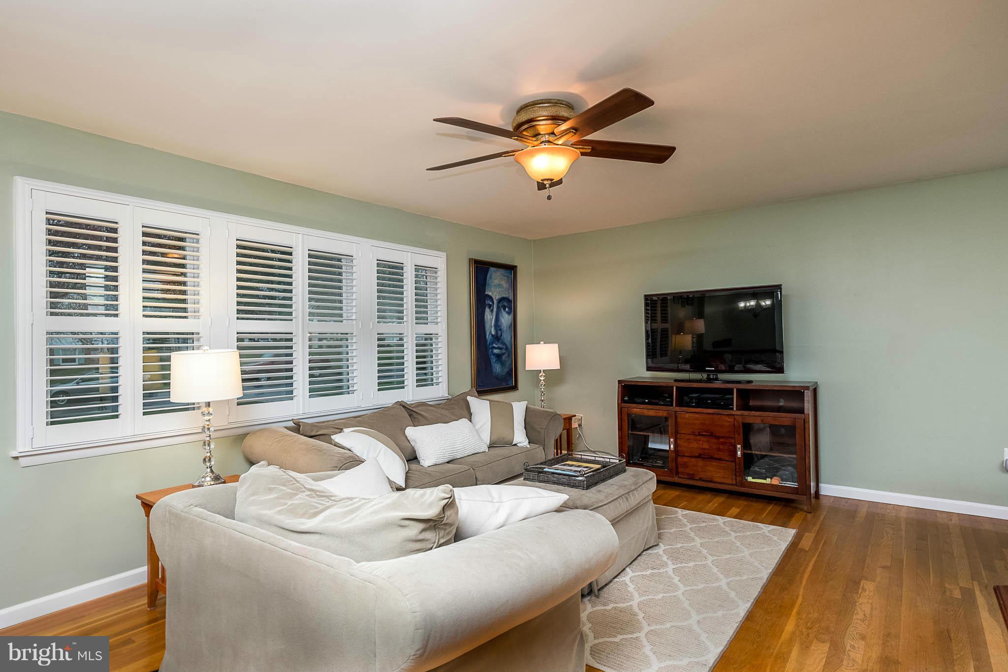 2837 Southview Road Ellicott City, MD 21042 - Photo 3 of 30 Living room with custom plantation shutters