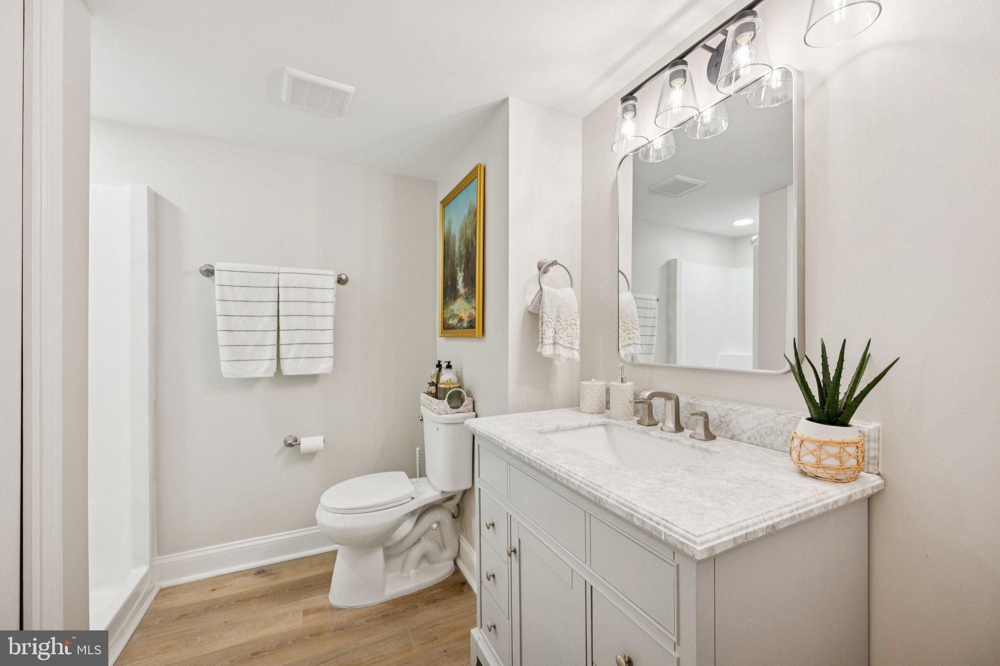 5144 Westpath Way Bethesda, MD 20816 - Photo 28 of 42 a bathroom with a sink a toilet and a mirror