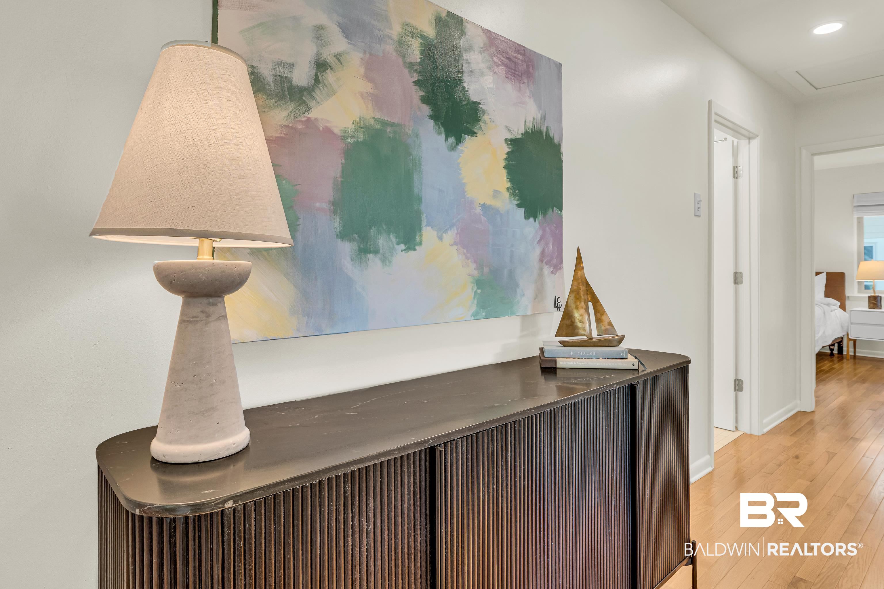 357 Azalea Street Fairhope, AL 36532 - Photo 7 of 22 Hallway with hardwood / wood-style floors, radiator, and recessed lighting