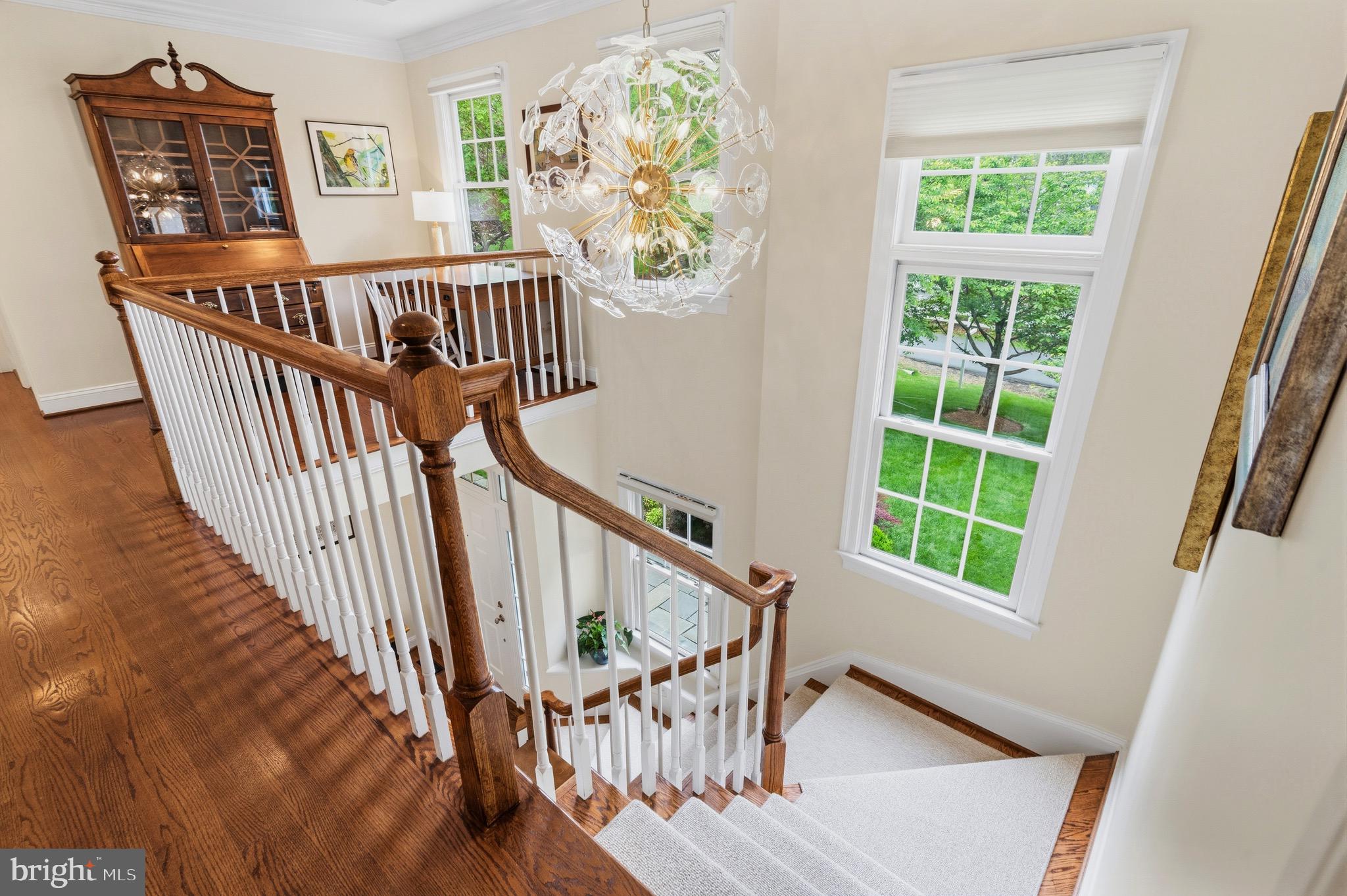6962 Park Avenue McLean, VA 22101 - Photo 23 of 56 Staircase- Modern Chandelier