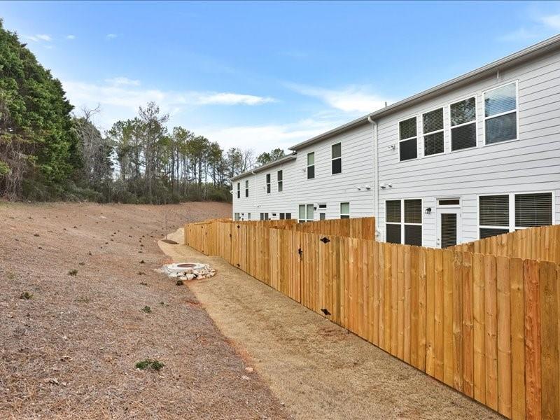 2539 Riverside Court Northeast Conyers, GA 30013 - Photo 26 of 31 a backyard of a house with wooden fence