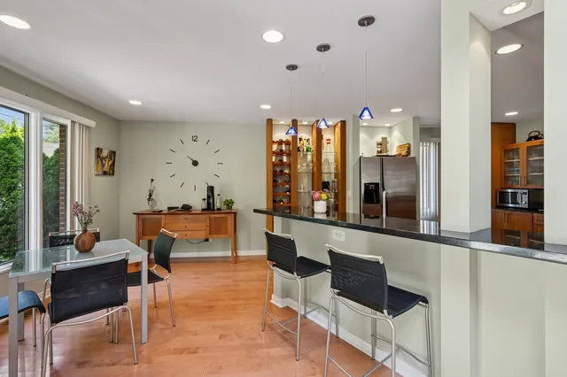 a lobby with furniture and window